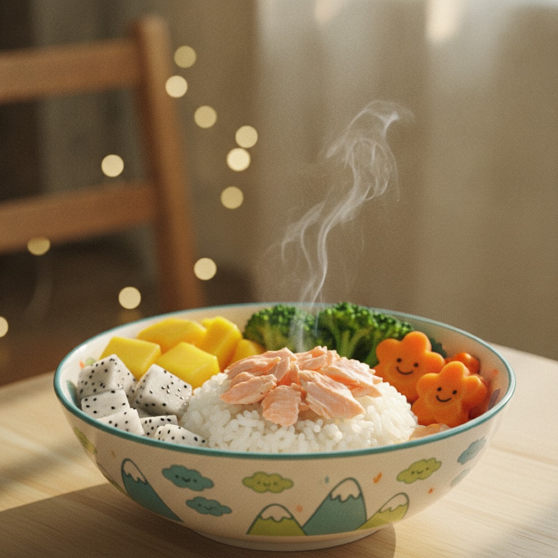 Tô cơm cân bằng cho con hiếu động, khó ngồi yên